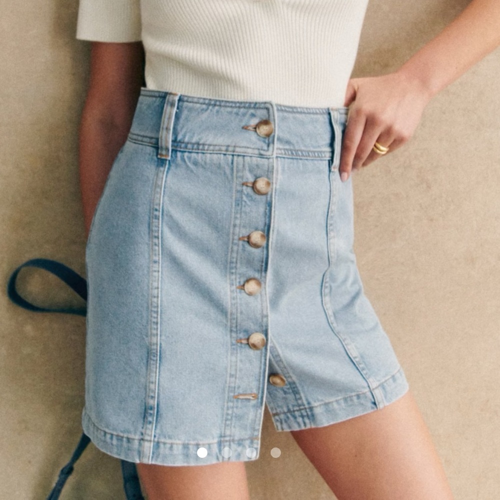 Sézane Light Blue Denim Skirt